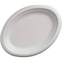 Biodegradable and compostable oval plates cm26x20 pz15